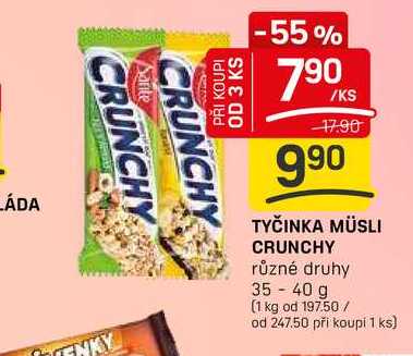 TYČINKA MÜSLI CRUNCHY různé druhy 35-40 g 