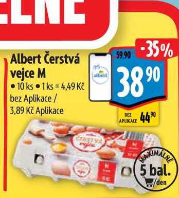 Albert Čerstvá vejce M  10 ks 