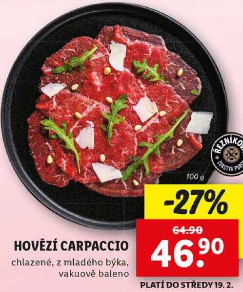 HOVĚZÍ CARPACCIO, 100 g