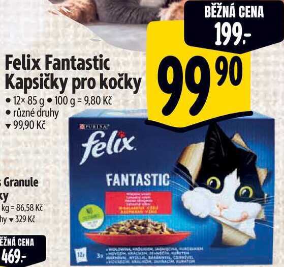 Felix Fantastic Kapsičky pro kočky, 12x 85 g