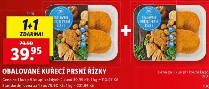 OBALOVANÉ KUŘECÍ PRSNÍ ŘÍZKY, 350 g