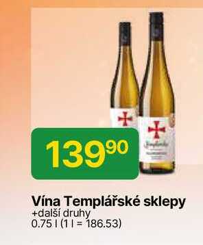 Templářské sklepy, víno 0,75l