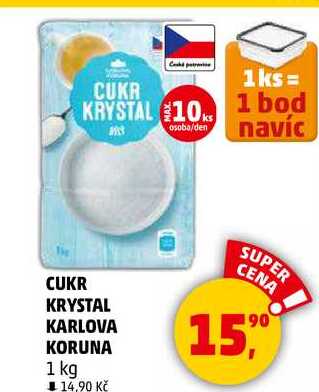 CUKR KRYSTAL KARLOVA KORUNA, 1 kg