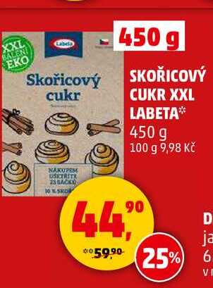 SKOŘICOVÝ CUKR XXL LABETA, 450 g