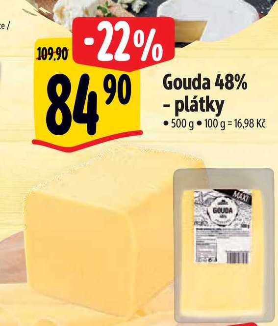 Gouda 48% - plátky 500 g