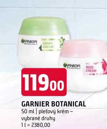 Garnier botanical 50 ml pleťový krém vybrané druhy 