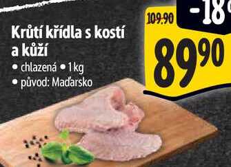 Krůtí křídla s kostí a kůží, 1 kg