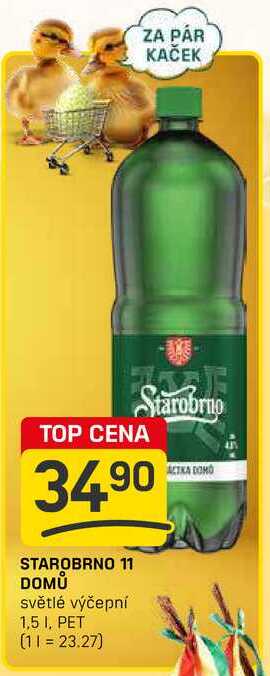 STAROBRNO 11 DOMŮ světlé výčepní 1,5l, PET