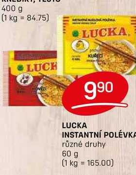 LUCKA INSTANTNÍ POLÉVKA různé druhy 60 g