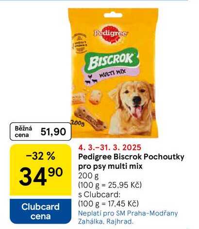 Pedigree Biscrok Pochoutky pro psy multi mix, 200 g