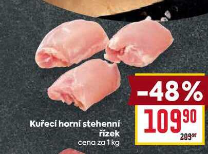 Kuřecí horní stehenní řízek cena za 1 kg