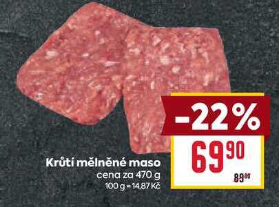 Krůtí mělněné maso cena za 470 g 