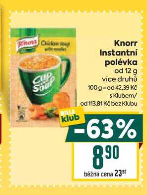 Knorr Instantní polévka od 12 g 