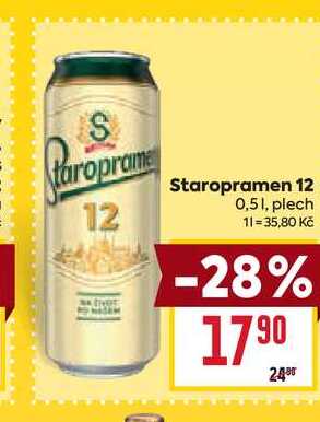 Staropramen 12 0,51, plech