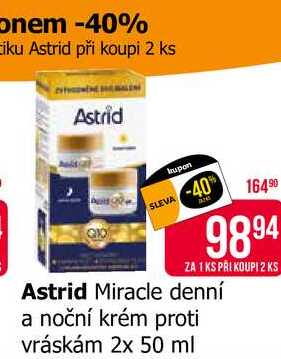 Astrid Miracle denní a noční krém proti vráskám 2x 50 ml  