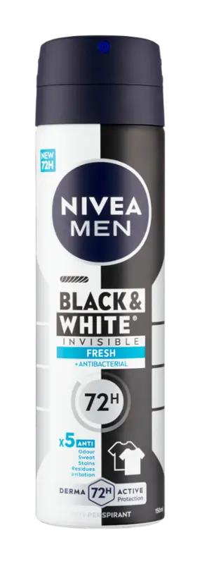 NIVEA Men Antiperspirant sprej pro muže Black & White Invisible Fresh, 150 ml