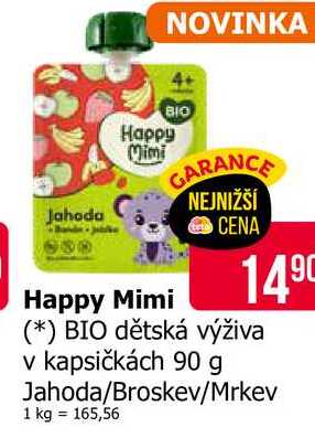 Happy Mimi BIO dětská výživa v kapsičkách 90 g
