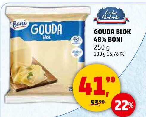 GOUDA BLOK 48% BONI, 250 g  