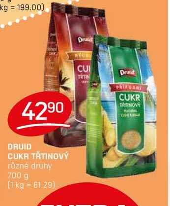DRUID CUKR TŘTINOVÝ různé druhy 700 g