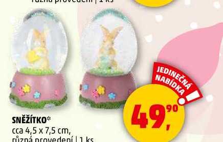 SNĚŽÍTKO cca 4,5 x 7,5 cm, různá provedení, 1 ks