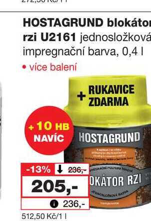 HOSTAGRUND blokátor rzi U2161 jednosložková impregnační barva, 0,4l
