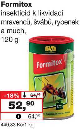 Formitox insekticid k likvidaci mravenců, švábů, rybenek a much, 120 g 