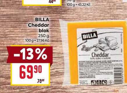 BILLA Cheddar blok 250 g