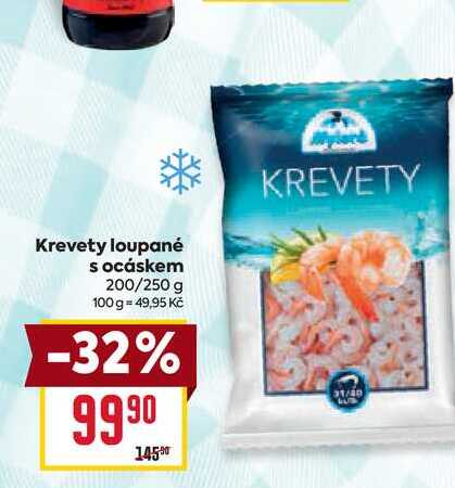 Krevety loupané s ocáskem 200/250 g