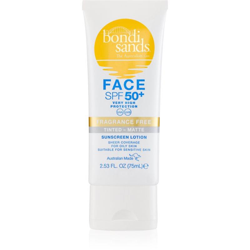 Bondi Sands SPF 50+ Face Fragrance Free ochranný tónovací krém na obličej pro matný vzhled SPF 50+ 75 ml