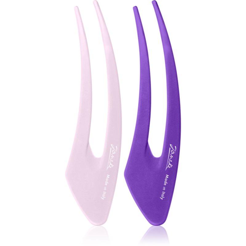 Janeke Hair Clip sponky do vlasů Purple 2x13 cm