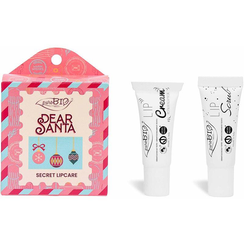 puroBIO Cosmetics Dear Santa SECRET dárková sada na rty 2 ks