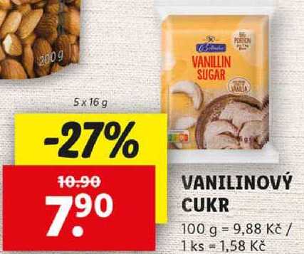 VANILINOVÝ CUKR, 5x 16 g v akci