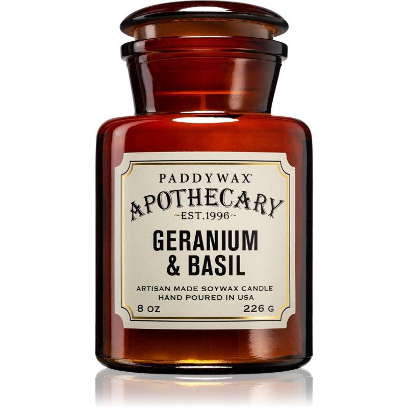 Paddywax Apothecary Geranium & Basil vonná svíčka 226 g