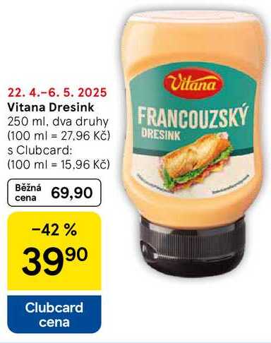 Vitana Dresink, 250 ml, dva druhy
