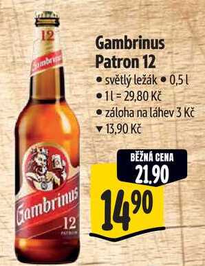 Gambrinus Patron 12, 0,5 l 