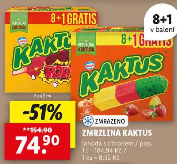 ZMRZLINA KAKTUS, 9x 45 ml