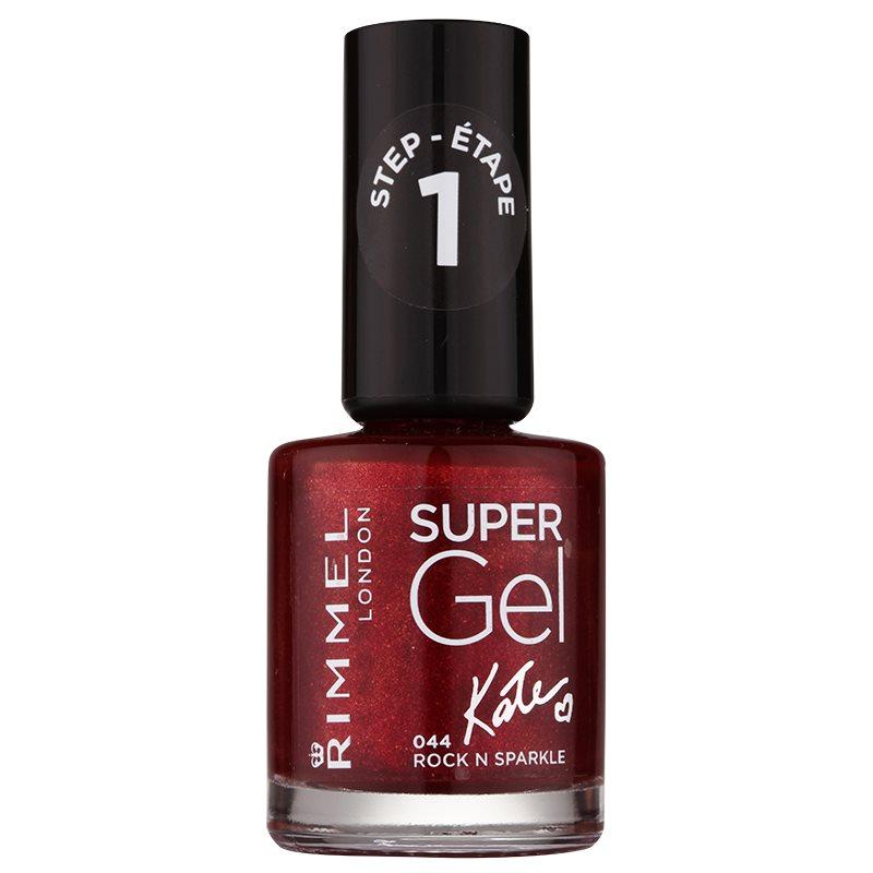 Rimmel Super Gel By Kate gelový lak na nehty bez užití UV/LED lampy odstín 044 Rock n Sparkle 12 ml