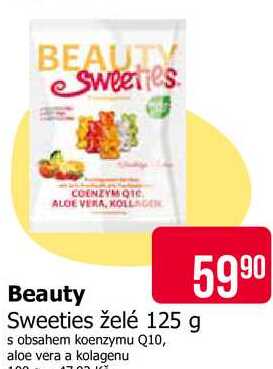 Beauty Sweeties želé 125 g s obsahem koenzymu Q10, aloe vera a kolagenu 