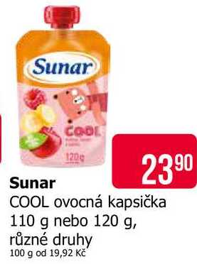 Sunar COOL 120g, vybrané druhy