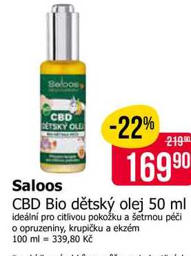 Saloos CBD Bio dětský olej 50 ml 