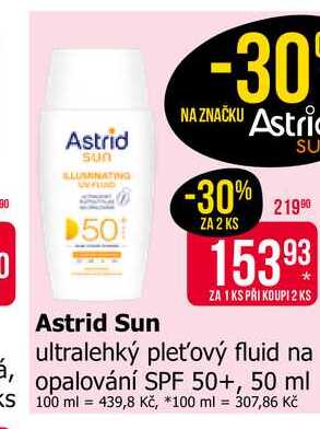 Astrid ultralehký pleťový fluid na opalování SPF 50+, 50 ml 