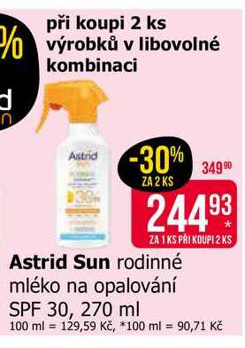 Astrid Sun rodinné mléko na opalování SPF 30, 270 ml 