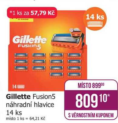 Gillette Fusion5 náhradní hlavice 14 ks 