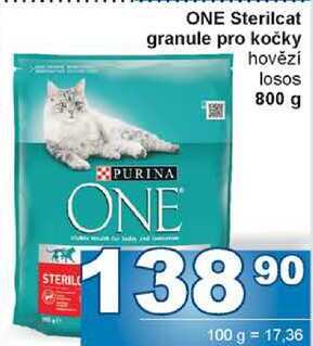 ONE Sterilcat granule pro kočky hovězí losos 800 g 