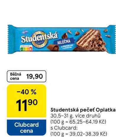 Studentská pečeť Oplatka, 30,5-31 g, více druhů  