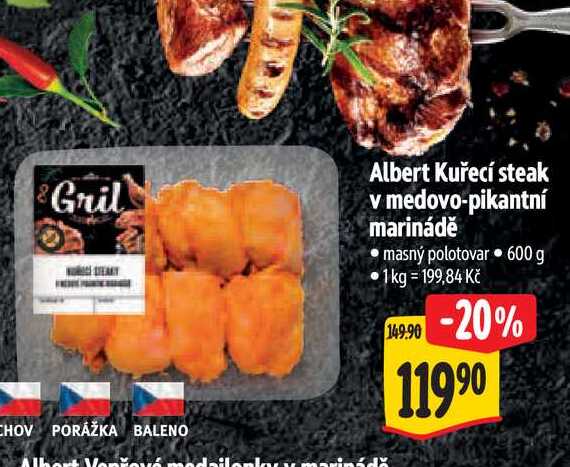  Albert Kuřecí steak v medovo-pikantní marinádě  600 g 