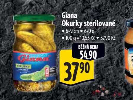  Giana Okurky sterilované  6-9 cm 670 g 