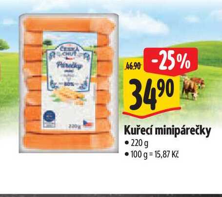  Kuřecí minipárečky  220 g 