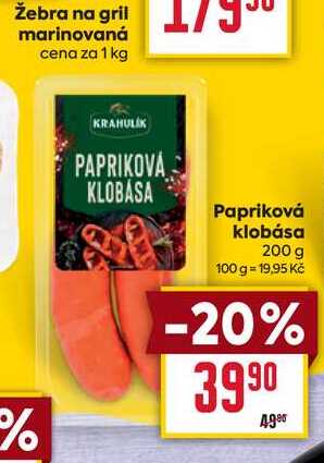Papriková klobása 200 g 