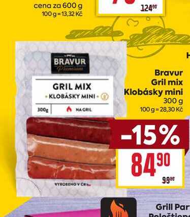 Bravur Gril mix Klobásky mini 300 g